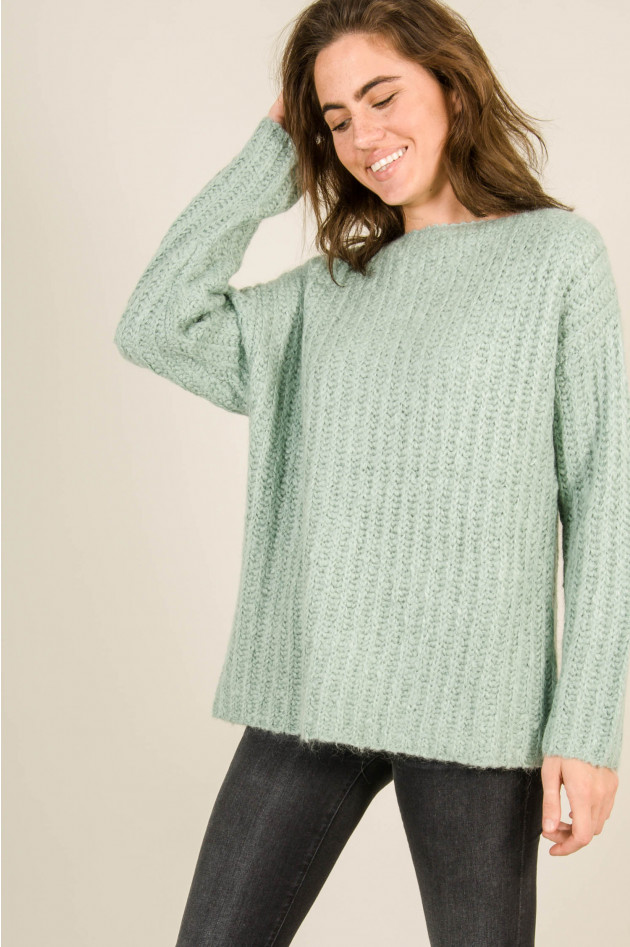 Repeat Pullover Rippstrick in Salbei