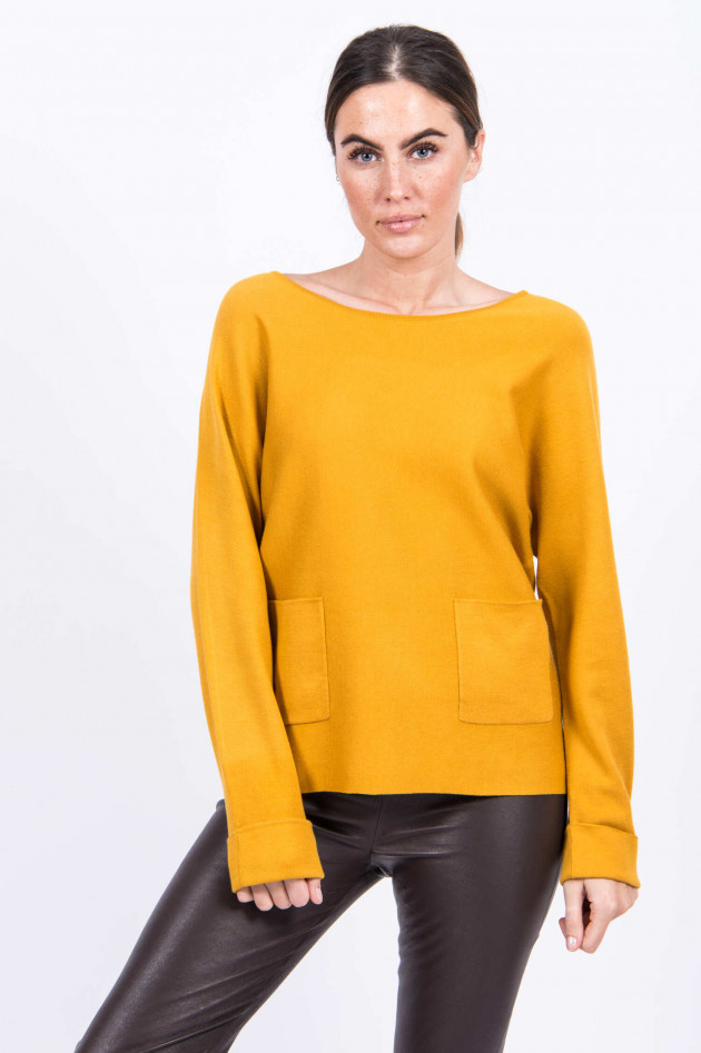 Repeat Pullover mit Vordertaschen in Ocker