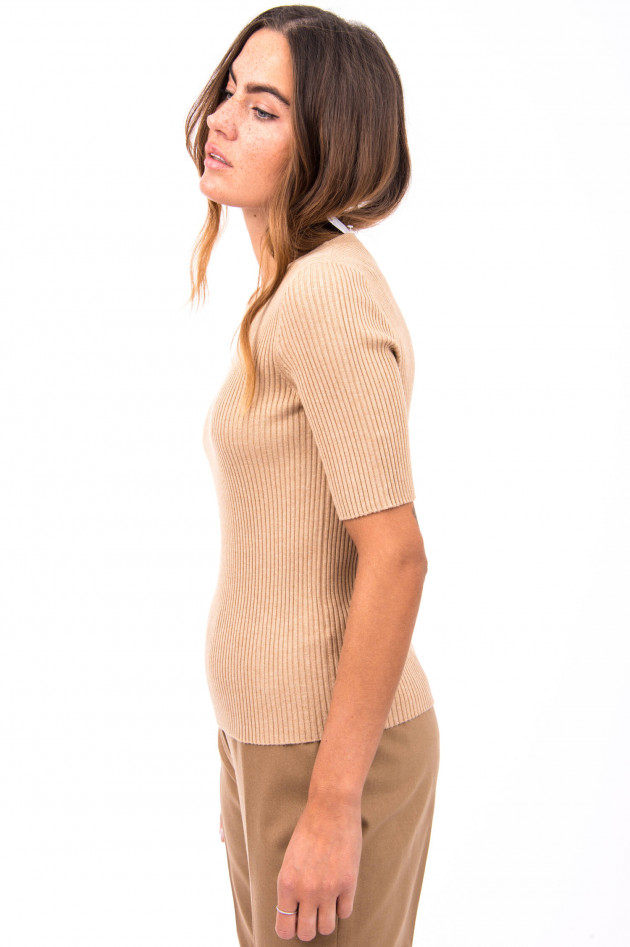 Repeat Rippstrick-Shirt in Camel