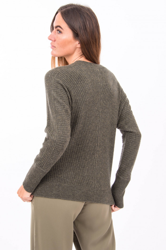 Repeat Leichter Kaschmir-Woll Pullover in Oliv