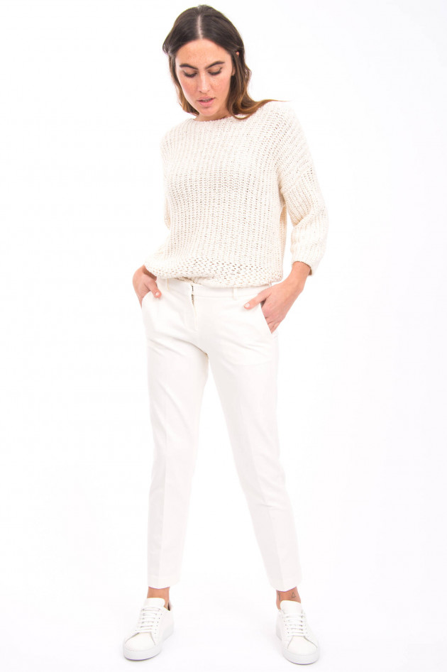 Repeat Grobstrick-Pullover mit Pailletten in Creme