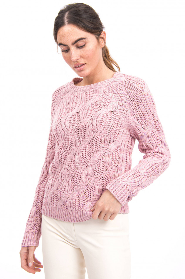 Repeat Zopfstrick Pullover in Rosé pink