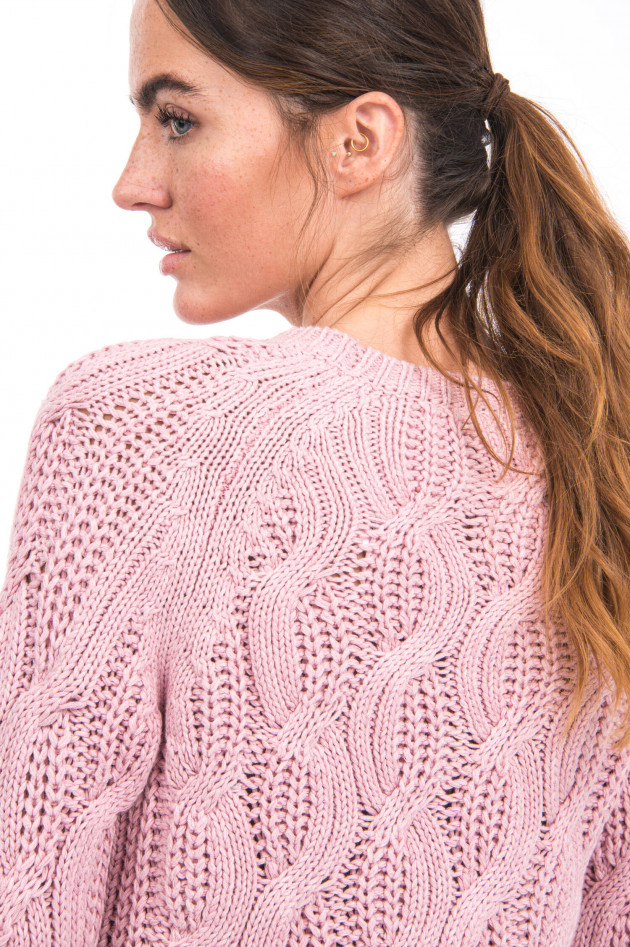 Repeat Zopfstrick Pullover in Rosé pink