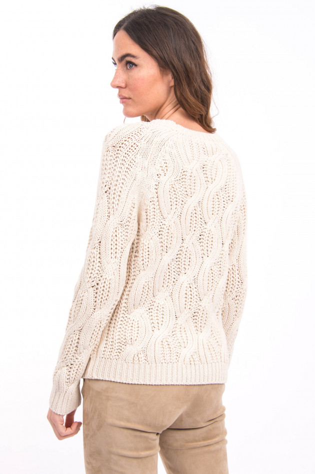 Repeat Zopfstrick Pullover in Natur