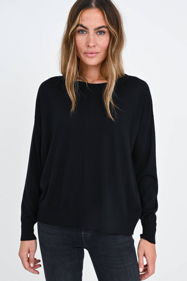 Repeat Oversized Feinstrickpullover in Schwarz