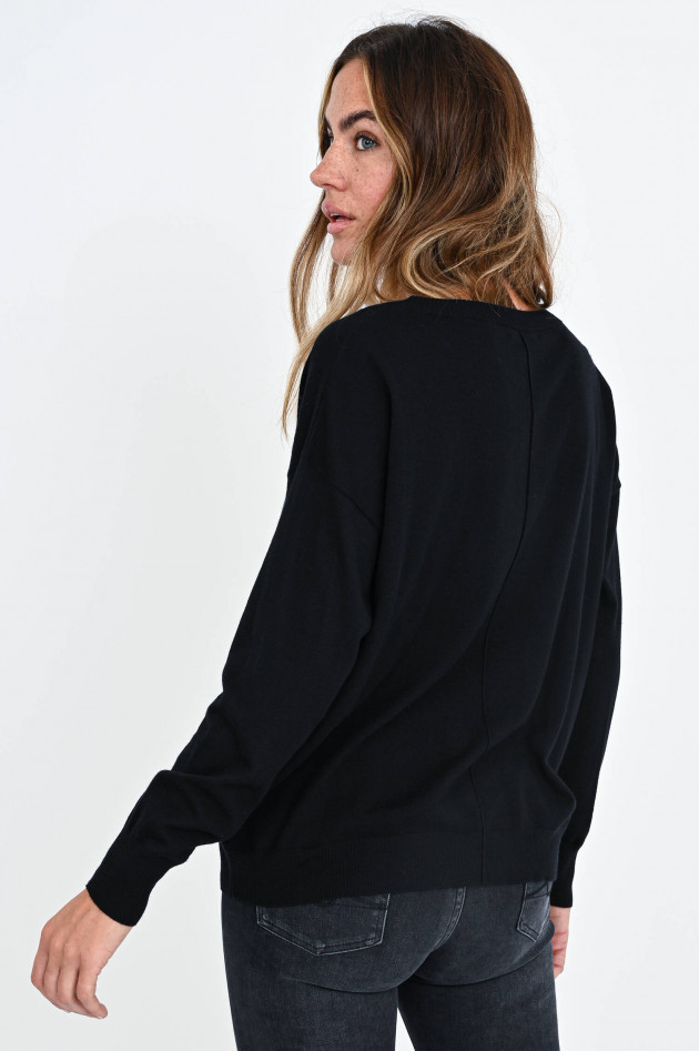 Repeat Oversized Feinstrickpullover in Schwarz