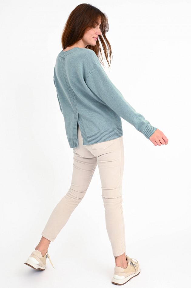 Repeat Pullover mit Rippstrick-Details in Mint