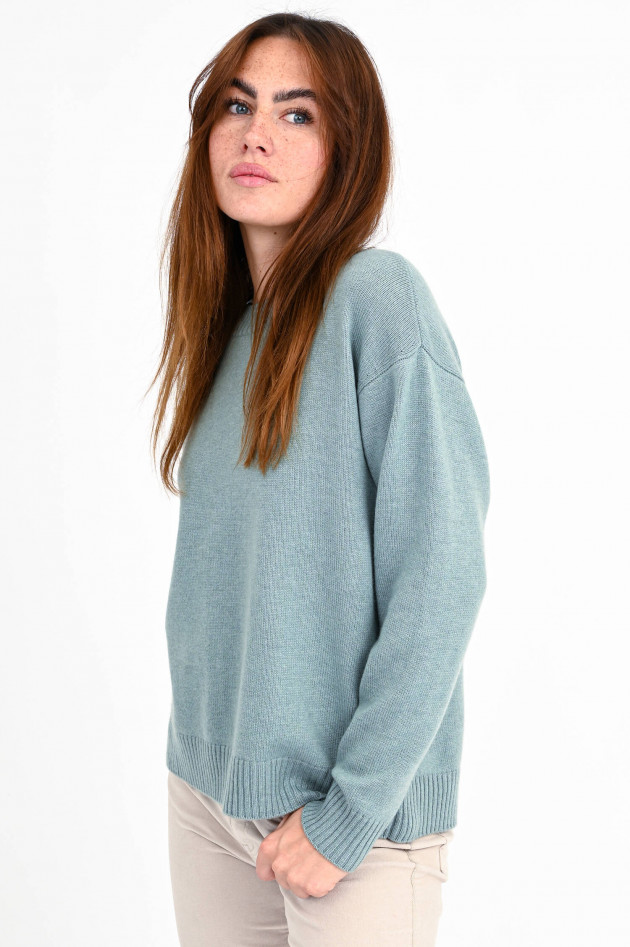 Repeat Pullover mit Rippstrick-Details in Mint