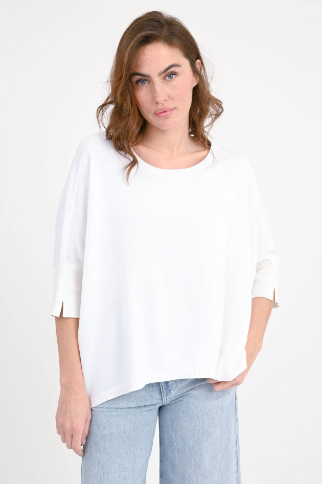 Repeat Pullover aus Baumwoll-Viskose-Mix in Weiß