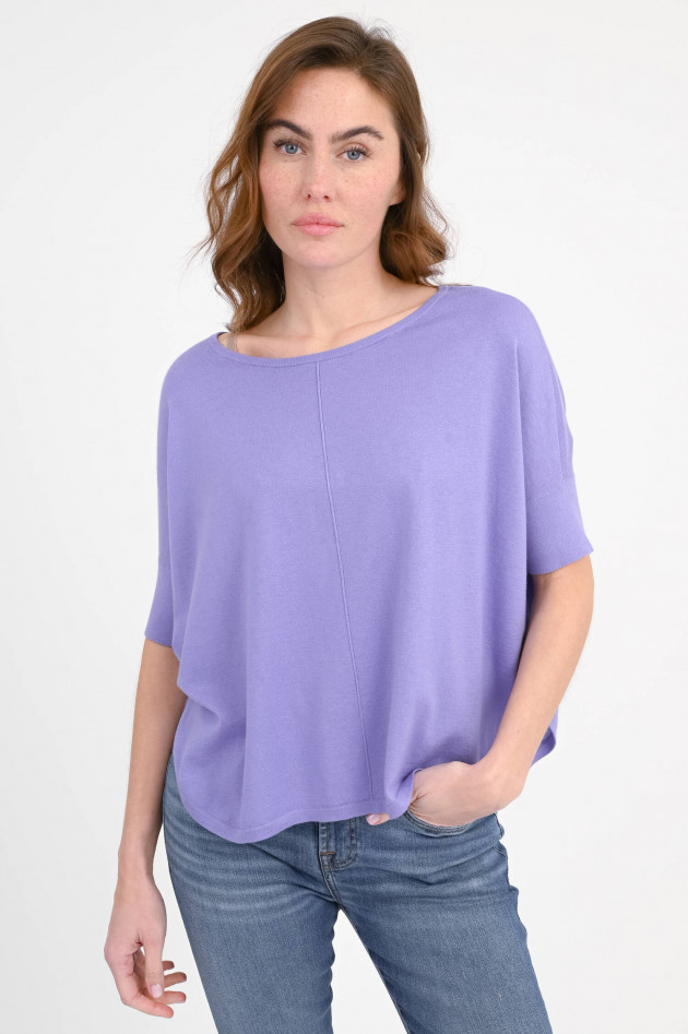 Repeat Kurzarm-Pullover aus Baumwoll-Mix in Violett