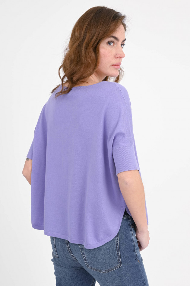 Repeat Kurzarm-Pullover aus Baumwoll-Mix in Violett