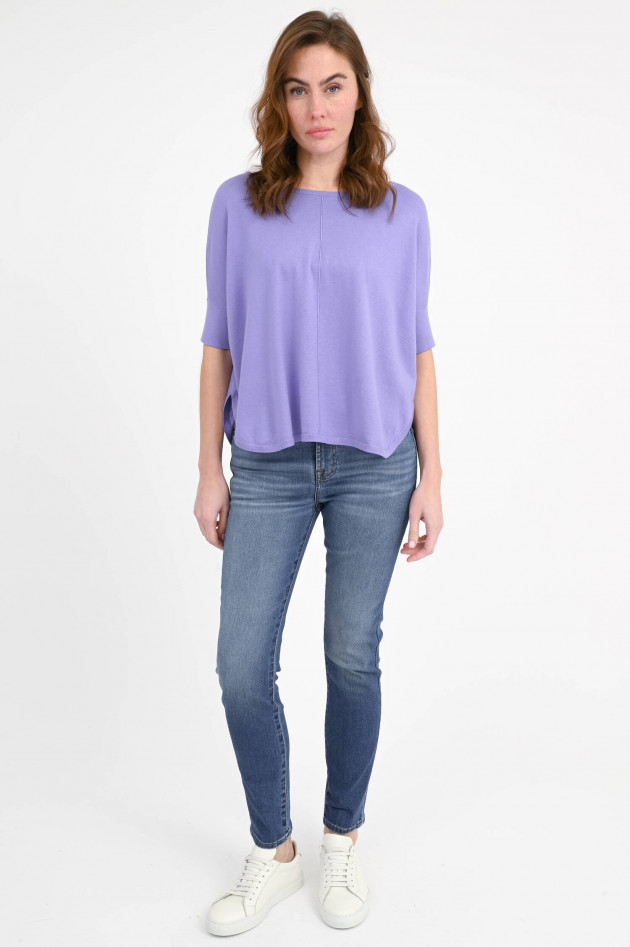 Repeat Kurzarm-Pullover aus Baumwoll-Mix in Violett