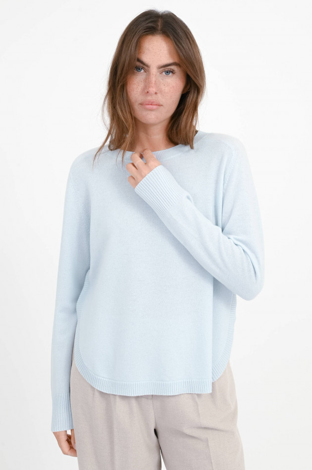 Repeat Cashmere-Pullover mit abgerundetem Saum in Wave