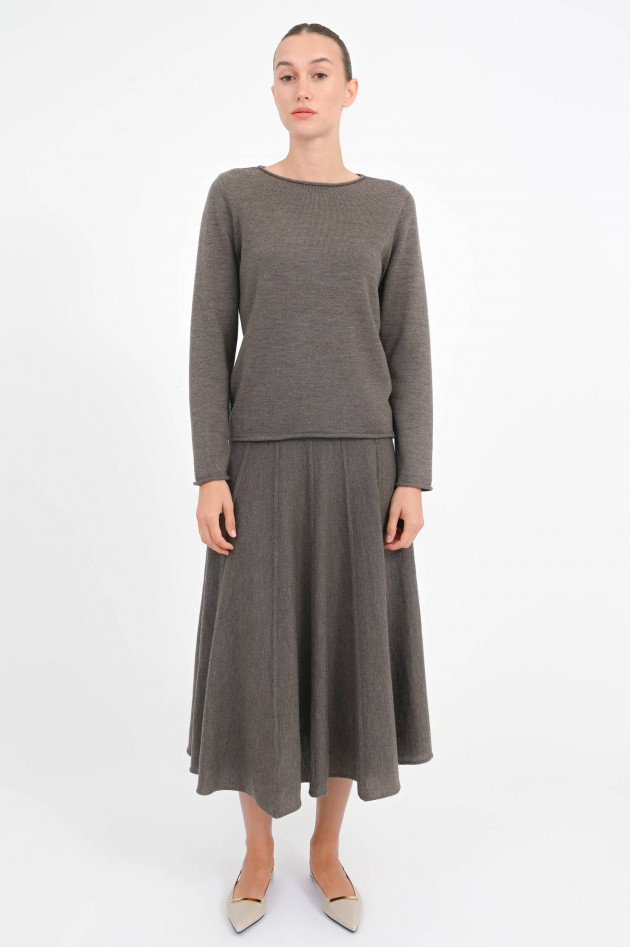 Repeat Pullover mit Rollsaum in Cacao