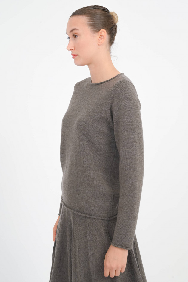 Repeat Pullover mit Rollsaum in Cacao