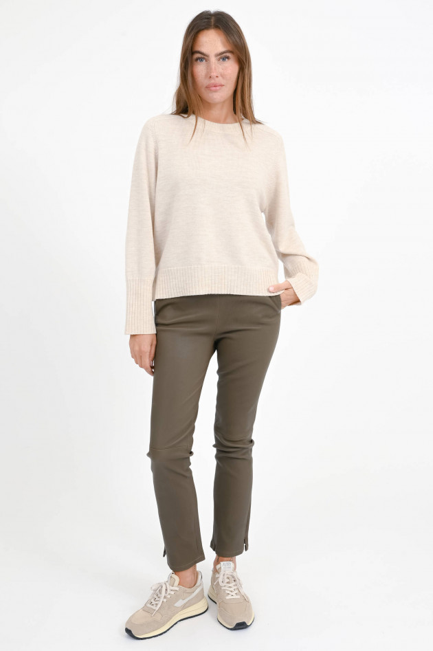 Repeat Pullover aus Wolle in Light Beige meliert