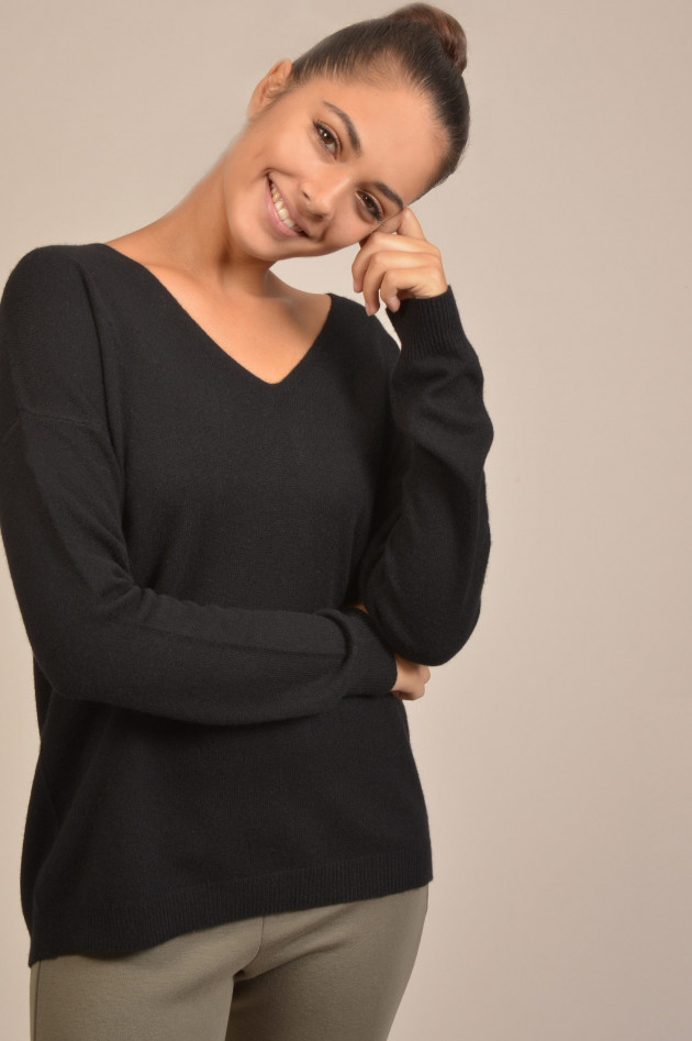 Repeat Pullover mit Schnürung in Schwarz