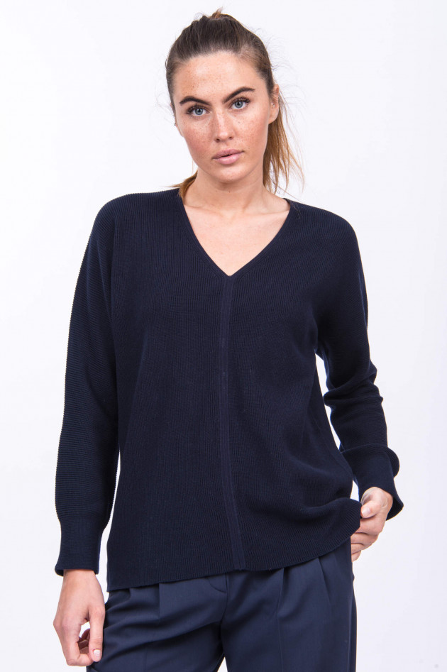 Repeat Pullover mit V-Ausschnitt in Navy