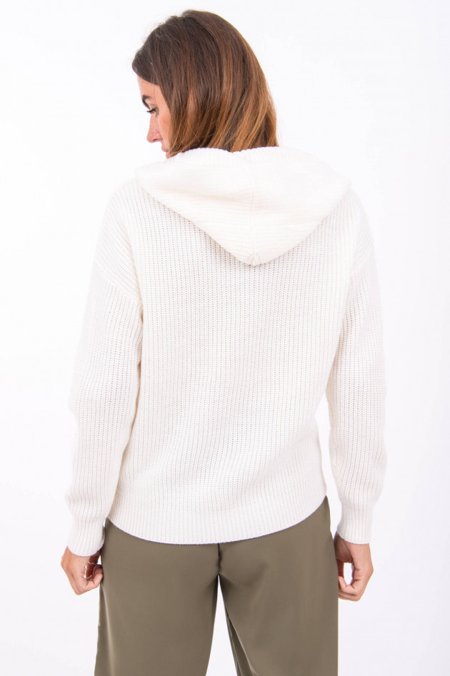 Repeat Strick-Hoodie in Creme