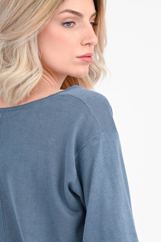 Repeat Seiden/Cashmere Pullover in Grau-Blau