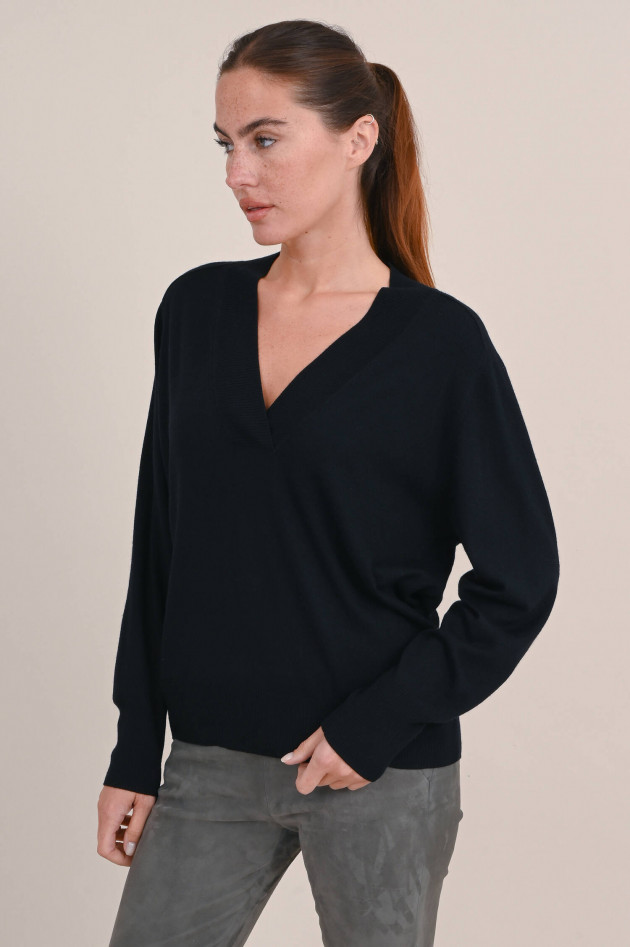 Repeat Feinstrick Pullover aus Wollmix in Schwarz