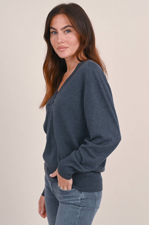 Repeat Feinstrick Pullover aus Wollmix in Dunkelgrau