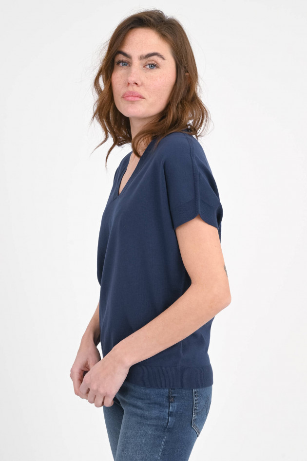 Repeat Kurzarm-Pullover in Navy