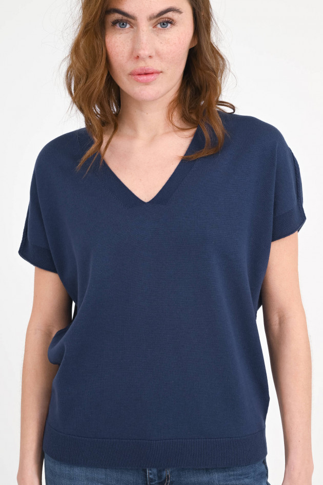 Repeat Kurzarm-Pullover in Navy