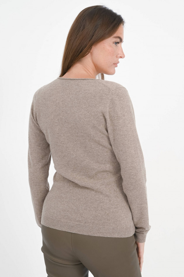 Repeat Strickpullover mit V-Neck in Sand