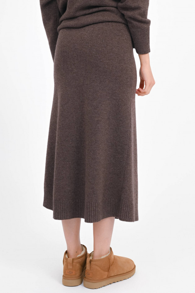 Repeat Midi-Rock aus Merinowolle in Brown