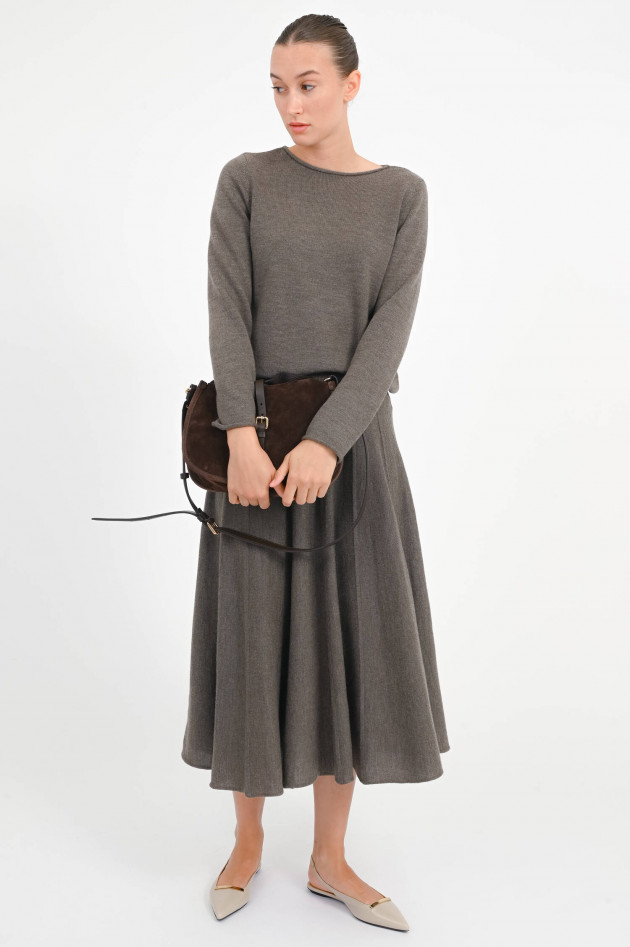 Repeat Midi-Rock aus Merino-Wolle in Cacao