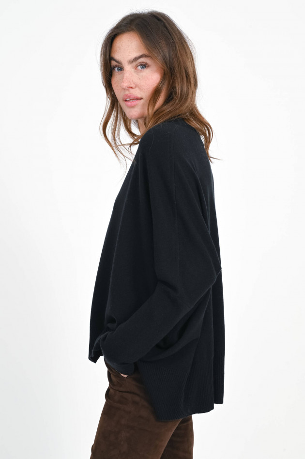 Repeat Oversized Strickjacke aus Woll-Cash-Mix in Black