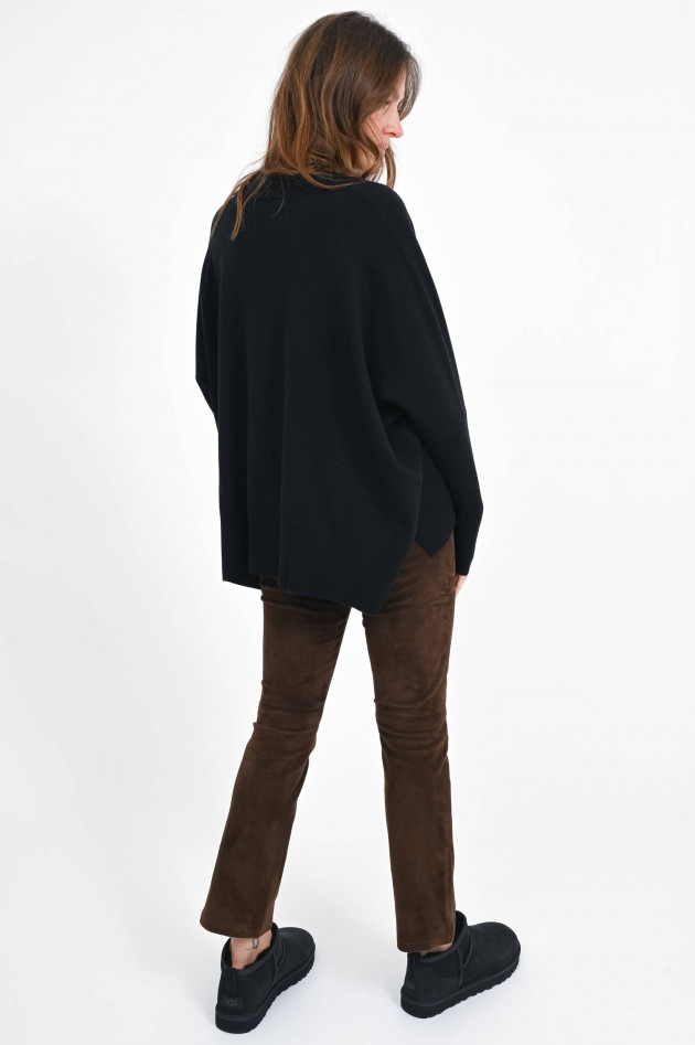 Repeat Oversized Strickjacke aus Woll-Cash-Mix in Black