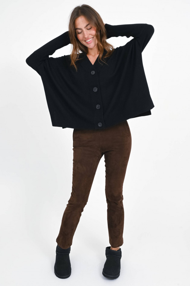 Repeat Oversized Strickjacke aus Woll-Cash-Mix in Black