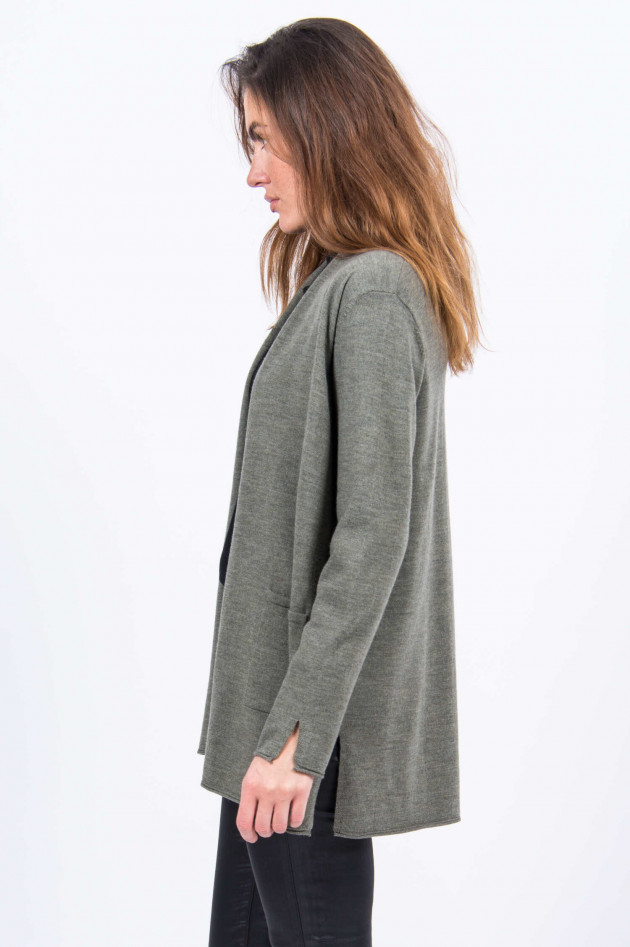 Repeat Offene Strickjacke in Khaki