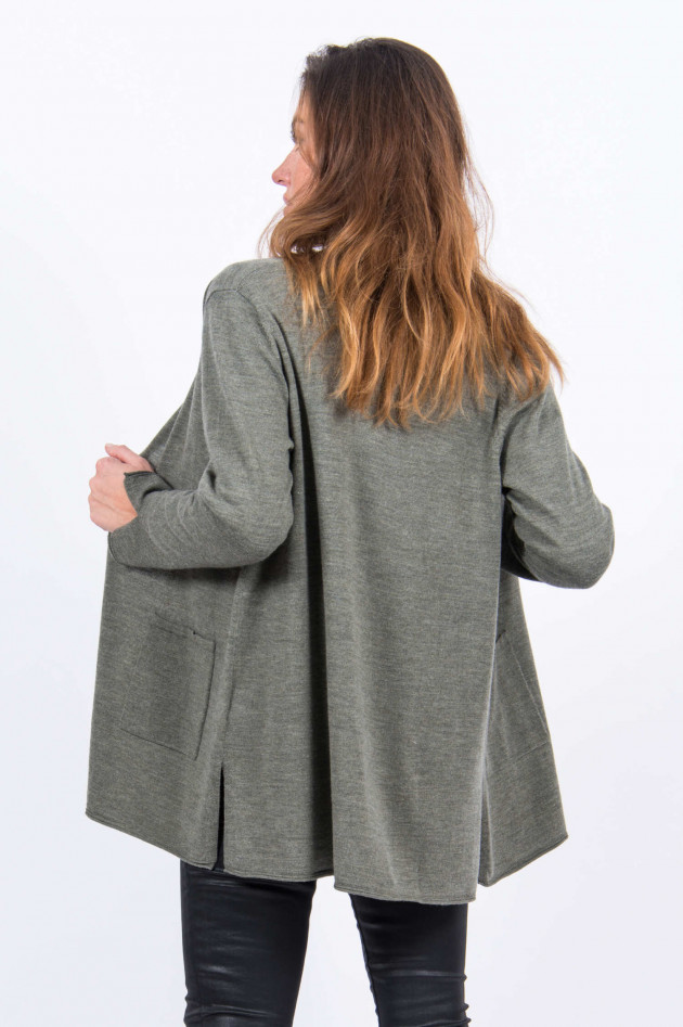 Repeat Offene Strickjacke in Khaki