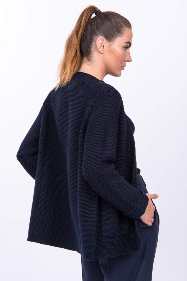 Repeat Grobstrick-Baumwolljacke in Navy