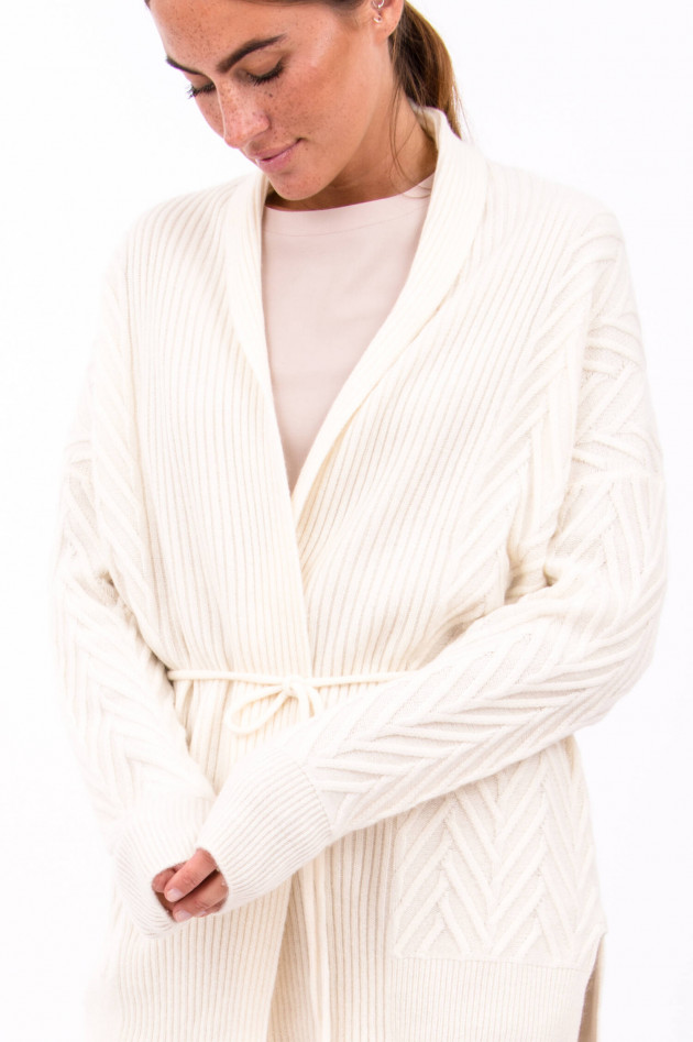 Repeat Woll-Kaschmir-Cardigan in Creme