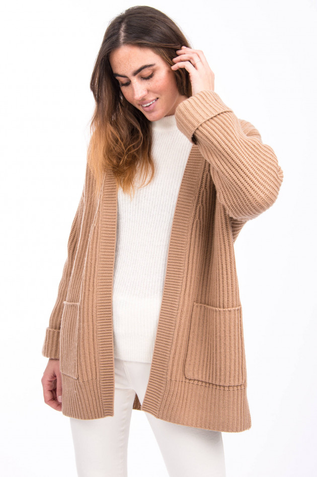 Repeat Strickjacke aus Woll-Kaschmir-Mix in Camel