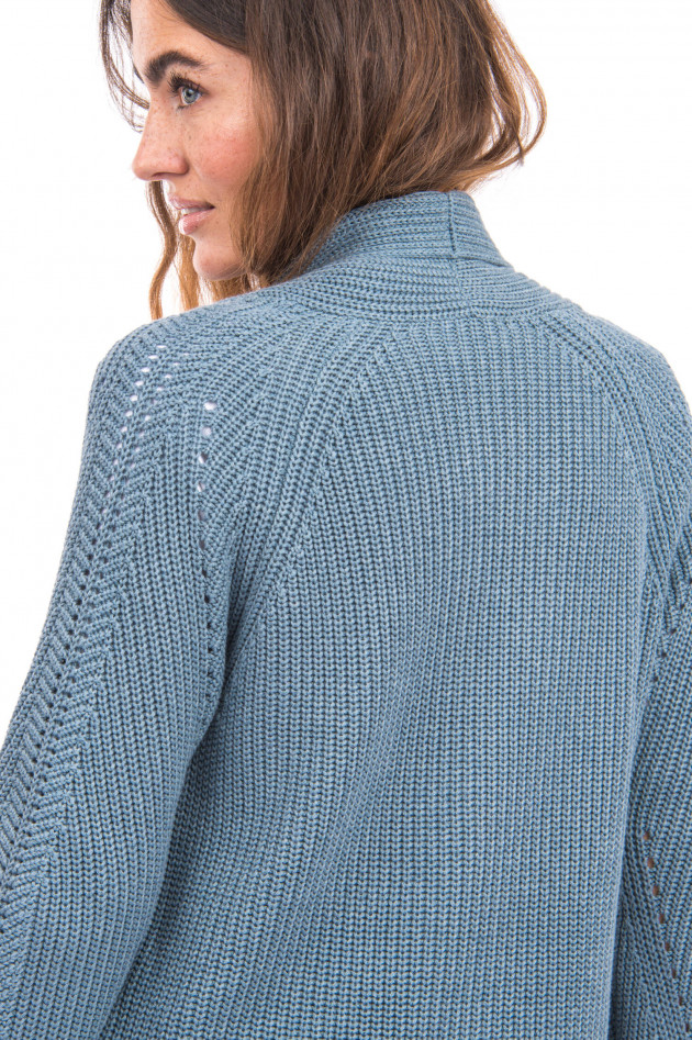 Repeat Cardigan mit hohen Seitenschlitzen in Blau