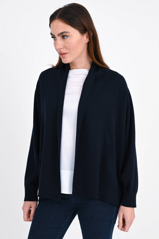 Repeat Cardigan mit offener Silhoutte in Dunkelblau