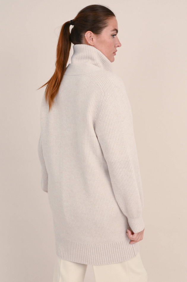 Repeat Lange Strickweste aus Babywolle in Beige
