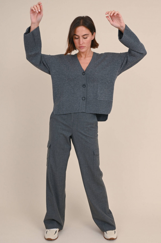 Repeat Strickweste aus Wollmix in Grau