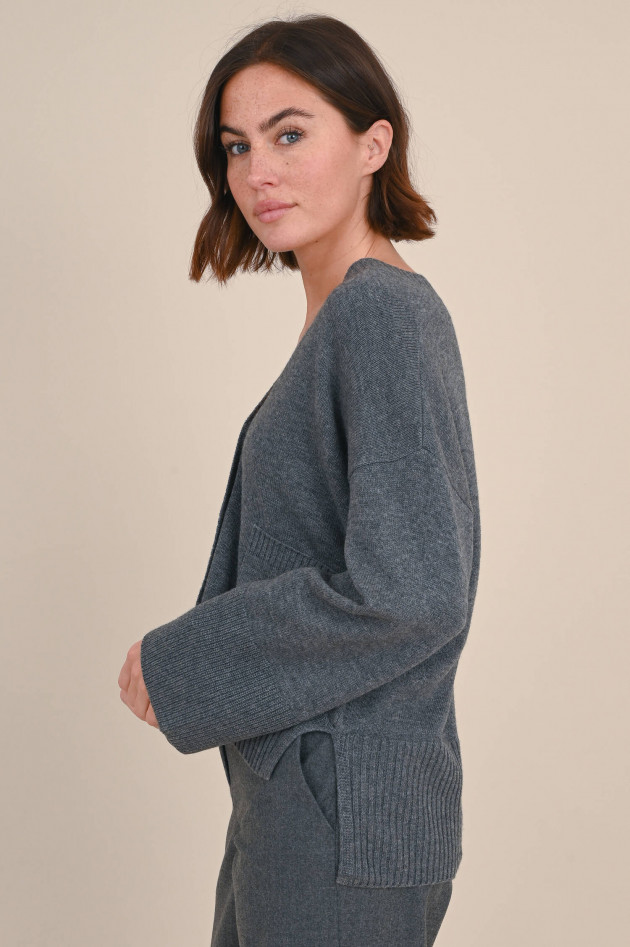 Repeat Strickweste aus Wollmix in Grau