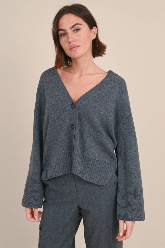 Repeat Strickweste aus Wollmix in Grau