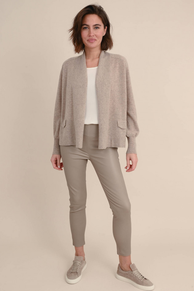 Repeat Strickjacke aus Cashmere in Beige meliert