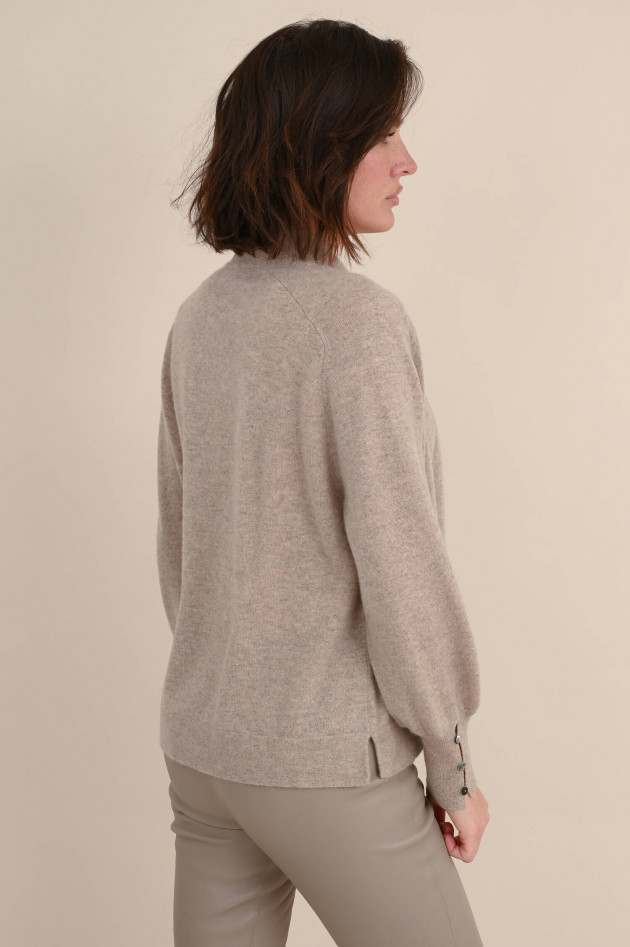 Repeat Strickjacke aus Cashmere in Beige meliert