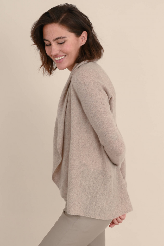 Repeat Cashmere Strickjacke in Beige meliert