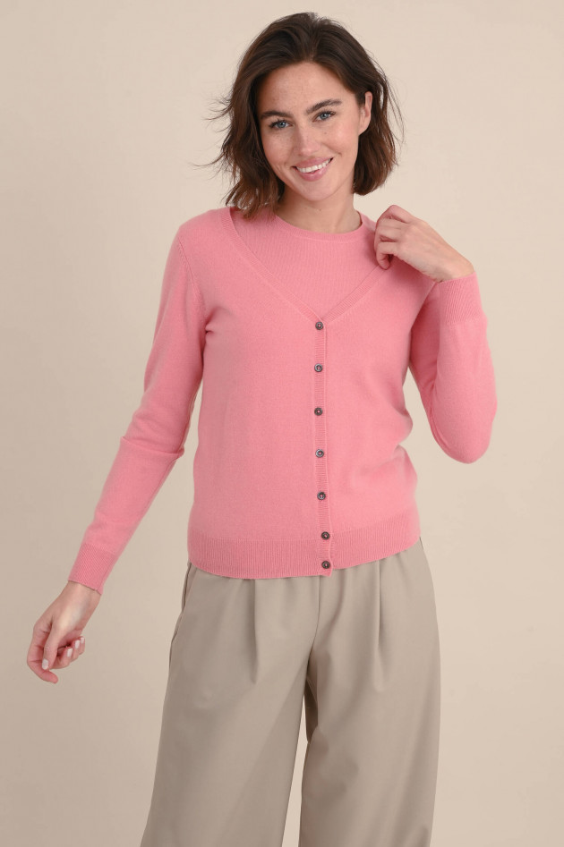 Repeat Leichte Cashmere Strickjacke in Sorbet