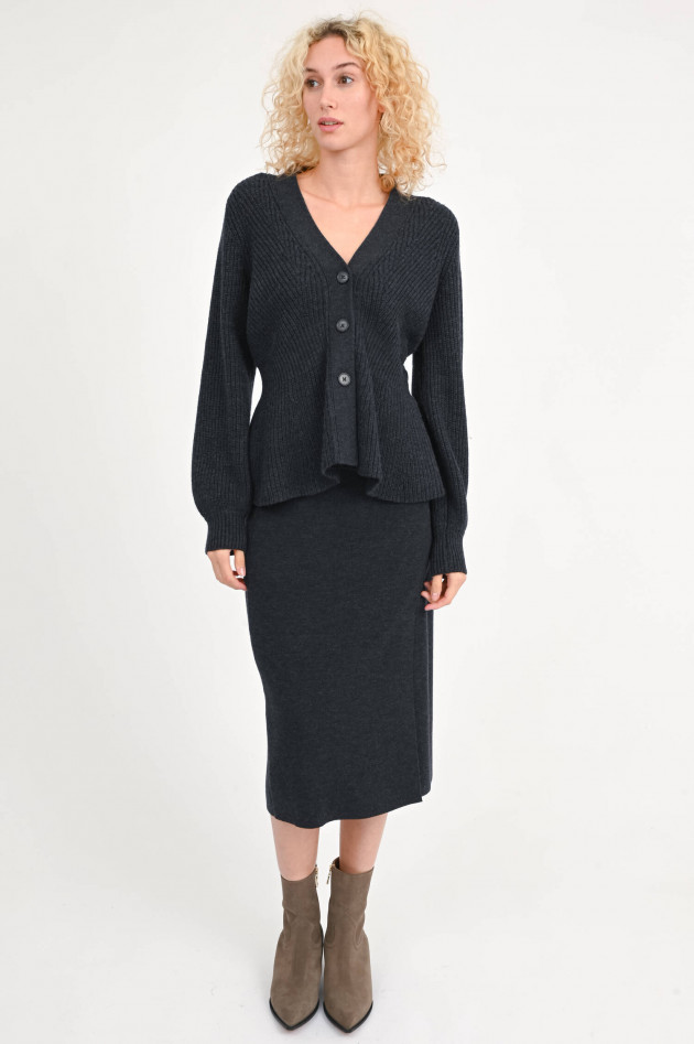 Repeat Taillierte Strickjacke in Anthrazit